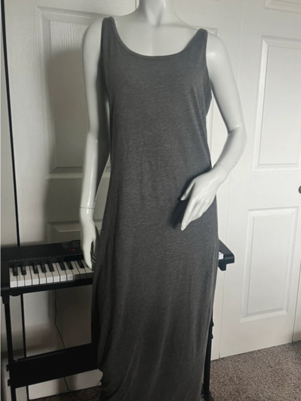 Vero Moda Sleeveless Maxi Dress in Charcoal Gray